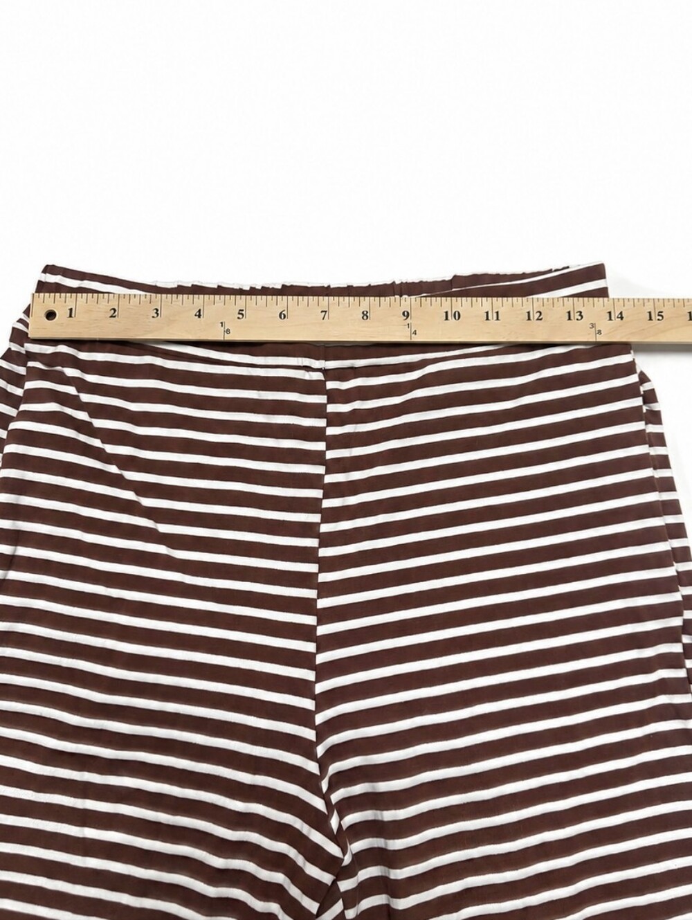 Tankaneo Brown White Striped 2 Piece Tube Top Wide Leg Pants Set Medium NWT - Picture 9 of 10